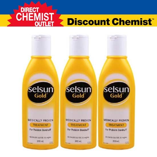 Selsun Gold去屑洗发水强力控油止痒去头皮屑黄色加强版200ml 三瓶