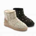 OZWEAR UGG 2020新款JOISE针织镶珍珠水钻羊皮毛雪地靴（OB606）