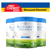 【三罐装包邮】Bellamy's 贝拉米白金版有机A2婴儿奶粉3段 800g