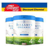 【三罐装包邮】Bellamy's 贝拉米白金版有机A2婴儿奶粉4段 800g
